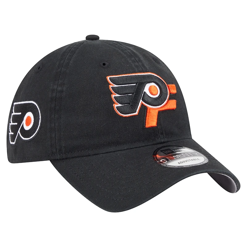 Men's New Era Black Philadelphia Flyers Deceptor 9TWENTY Adjustable Hat