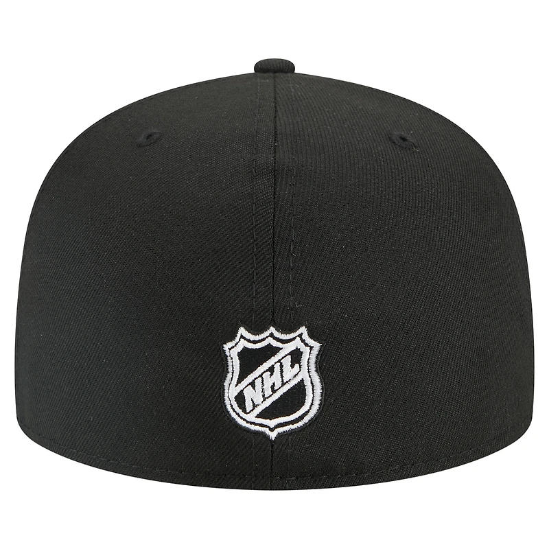 Men's New Era Black Philadelphia Flyers Faded Lines 59FIFTY Fitted Hat