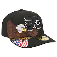 Men's New Era  Black Philadelphia Flyers Freedom Pre-Curved 59FIFTY Fitted Hat