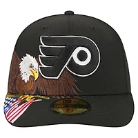Men's New Era  Black Philadelphia Flyers Freedom Pre-Curved 59FIFTY Fitted Hat