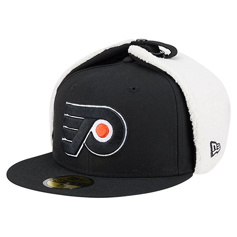 Men's New Era Black Philadelphia Flyers Injection Dog Ear Classic Fitted Hat