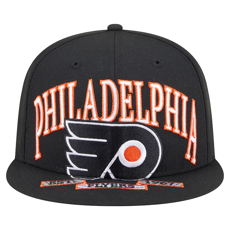 Casquette ajustée surdimensionnée noire 59Fifty des Flyers de Philadelphie pour homme New Era