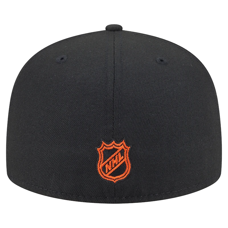 Casquette ajustée surdimensionnée noire 59Fifty des Flyers de Philadelphie pour homme New Era
