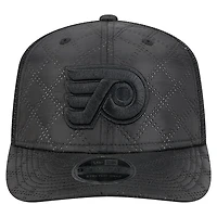 Casquette de camionneur ajustable en nylon matelassé 9SEVENTY noire New Era pour homme des Flyers de Philadelphie