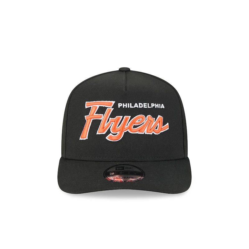 Casquette snapback New Era 9FIFTY noire pour homme, logo Philadelphia Flyers.