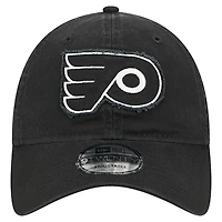 Men's New Era  Black Philadelphia Flyers Stamp Fabric Applique 9TWENTY Adjustable Hat