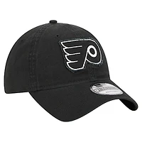 Casquette ajustable 9TWENTY noire New Era pour homme avec appliqué en tissu des Philadelphia Flyers