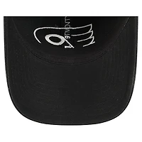 Casquette ajustable 9TWENTY noire New Era pour homme avec appliqué en tissu des Philadelphia Flyers