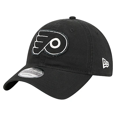 Men's New Era  Black Philadelphia Flyers Stamp Fabric Applique 9TWENTY Adjustable Hat