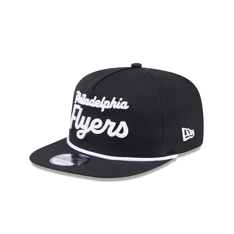 Casquette de golf ajustable New Era noire pour homme, avec logo des Flyers de Philadelphie.