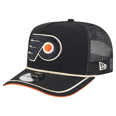 Casquette snapback 9FIFTY noire New Era pour homme, motif vintage des Flyers de Philadelphie, avec logo en corde