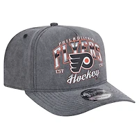 Casquette pré-courbée 9FIFTY à visière rabattable et délavée pour homme New Era, couleur anthracite, des Flyers de Philadelphie