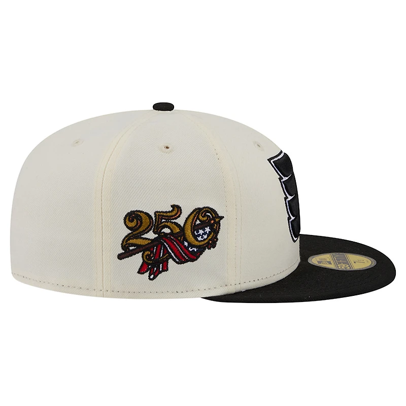 Men's New Era Cream Philadelphia Flyers 250th Anniversary of the United States Two-Tone 59FIFTY Fitted Hat