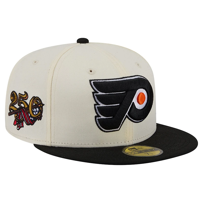 Men's New Era Cream Philadelphia Flyers 250th Anniversary of the United States Two-Tone 59FIFTY Fitted Hat