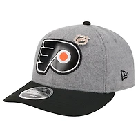 Men's New Era  Gray/Black Philadelphia Flyers Wool Pin Low Profile 9FIFTY Snapback Hat