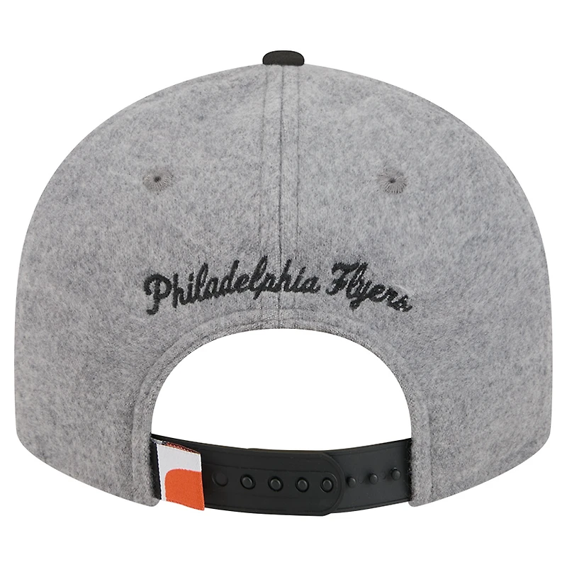 Men's New Era  Gray/Black Philadelphia Flyers Wool Pin Low Profile 9FIFTY Snapback Hat