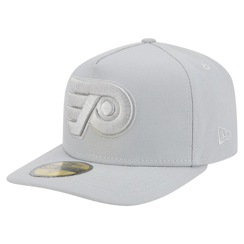 Men's New Era Gray Philadelphia Flyers Color Pack A-Frame 59FIFTY Fitted Hat