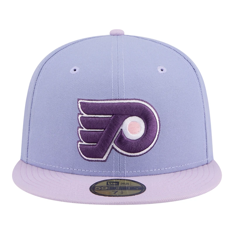 Casquette ajustée New Era 59FIFTY pour homme, coloris violet clair/violet, Philadelphia Flyers Lavender Bloom