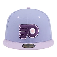 Casquette ajustée New Era 59FIFTY pour homme, coloris violet clair/violet, Philadelphia Flyers Lavender Bloom