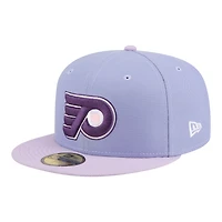 Casquette ajustée New Era 59FIFTY pour homme, coloris violet clair/violet, Philadelphia Flyers Lavender Bloom
