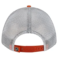 Men's New Era  Orange/Black Philadelphia Flyers Hockey Sock 9FORTY A-Frame M-Crown Adjustable Trucker Hat