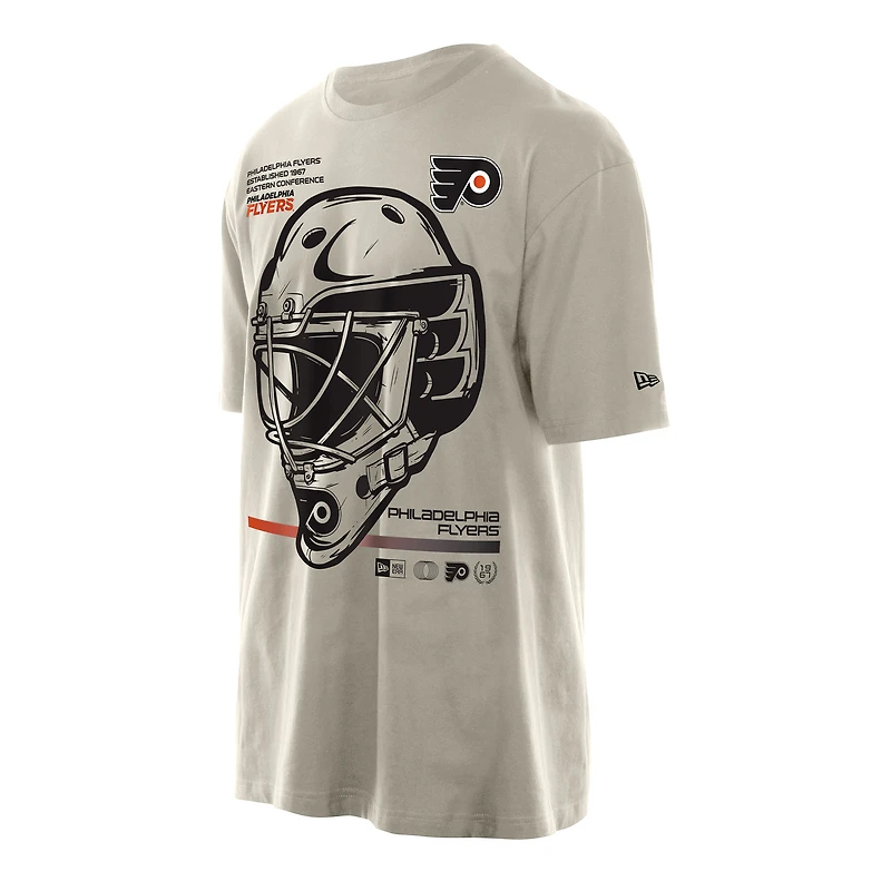 T-shirt pour homme New Era Tan Philadelphia Flyers Goalie Mask