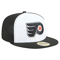 Men's New Era White/Black Philadelphia Flyers Repeat Two-Tone 59FIFTY Fitted Hat