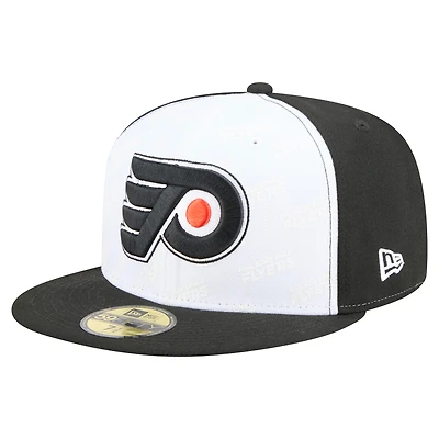 Men's New Era White/Black Philadelphia Flyers Repeat Two-Tone 59FIFTY Fitted Hat