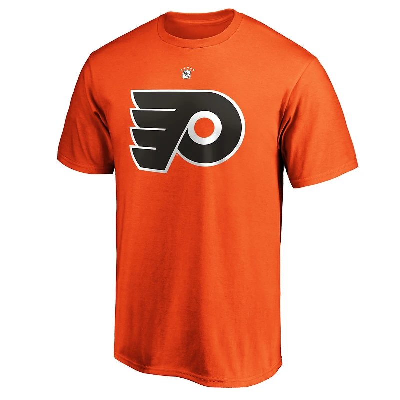 T-shirt orange Paul Coffey pour homme avec nom et numéro de joueur retraité authentique Stack des Flyers Philadelphie