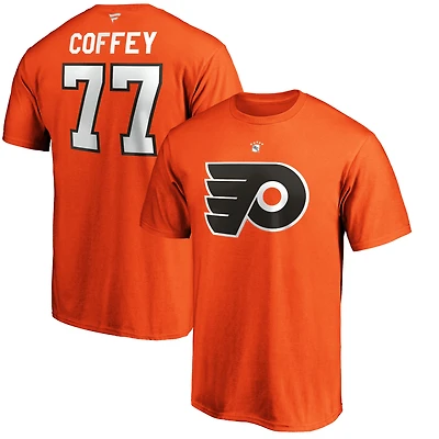 T-shirt orange Paul Coffey pour homme avec nom et numéro de joueur retraité authentique Stack des Flyers Philadelphie
