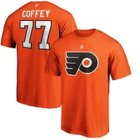 T-shirt orange Paul Coffey pour homme avec nom et numéro de joueur retraité authentique Stack des Flyers Philadelphie