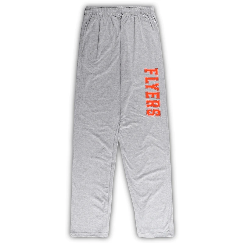 Men's Philadelphia Flyers Black/Heather Gray Big & Tall T-Shirt Pants Lounge Set