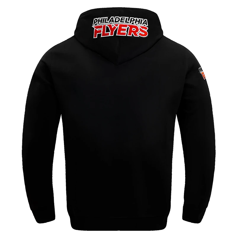 Veste à capuche entièrement zippée en chenille classique Pro Standard noire des Flyers de Philadelphie pour hommes