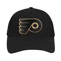 Men's Pro Standard  Black Philadelphia Flyers Metallic Logo Pinch Front Adjustable Hat