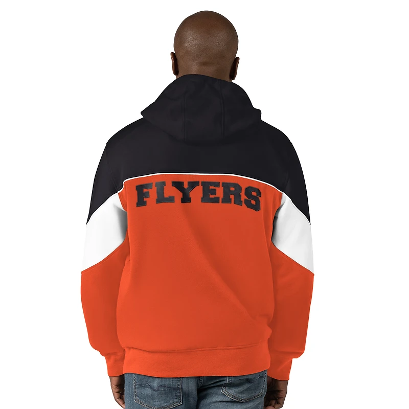Men's Starter  Black/Orange Philadelphia Flyers Power Forward Full-Zip Hoodie