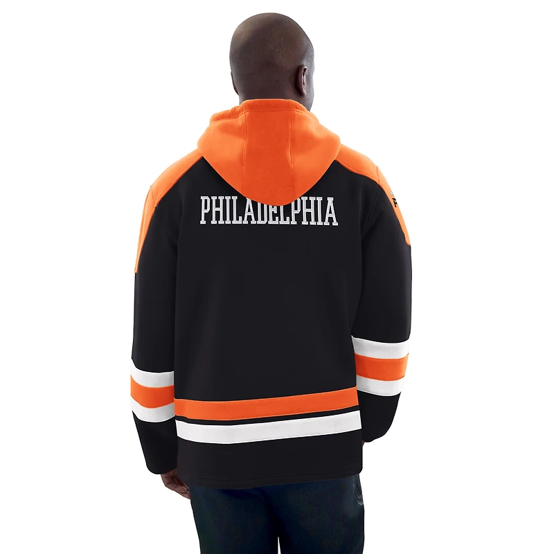 Men's Starter Orange/Black Philadelphia Flyers Hockey Pullover Hoodie