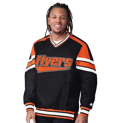 Veste à enfiler orange col en V pour homme des Flyers de Philadelphie