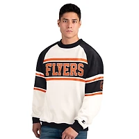 Sweat-shirt à col rond en polaire Starter White Philadelphia Flyers Defense pour homme