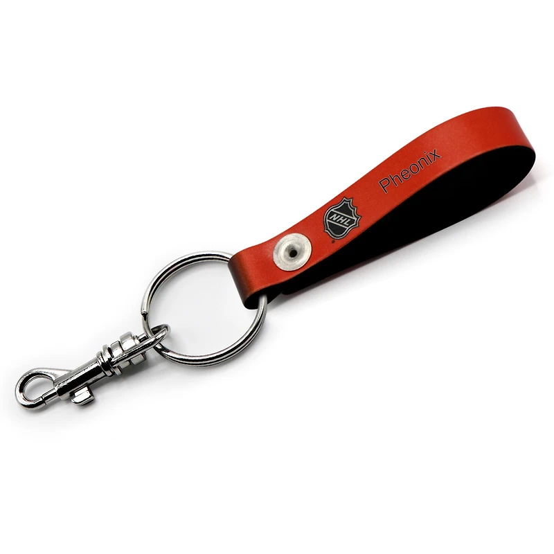 Porte-clés à boucle en cuir personnalisé Flyers de Philadelphie orange