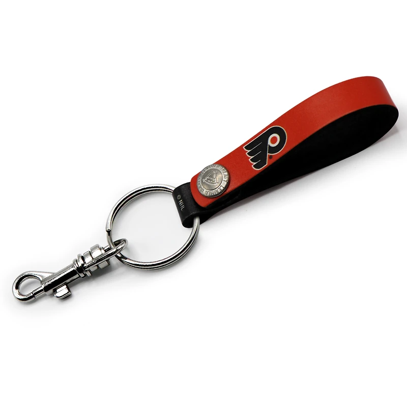 Porte-clés à boucle en cuir personnalisé Flyers de Philadelphie orange