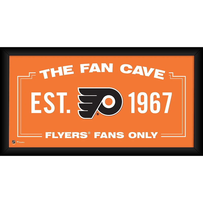 Collage de grottes de fans encadré des Flyers de Philadelphie 10" x 20"