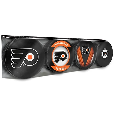 Collection de quatre rondelles de hockey souvenirs des Flyers de Philadelphie The Sports Vault