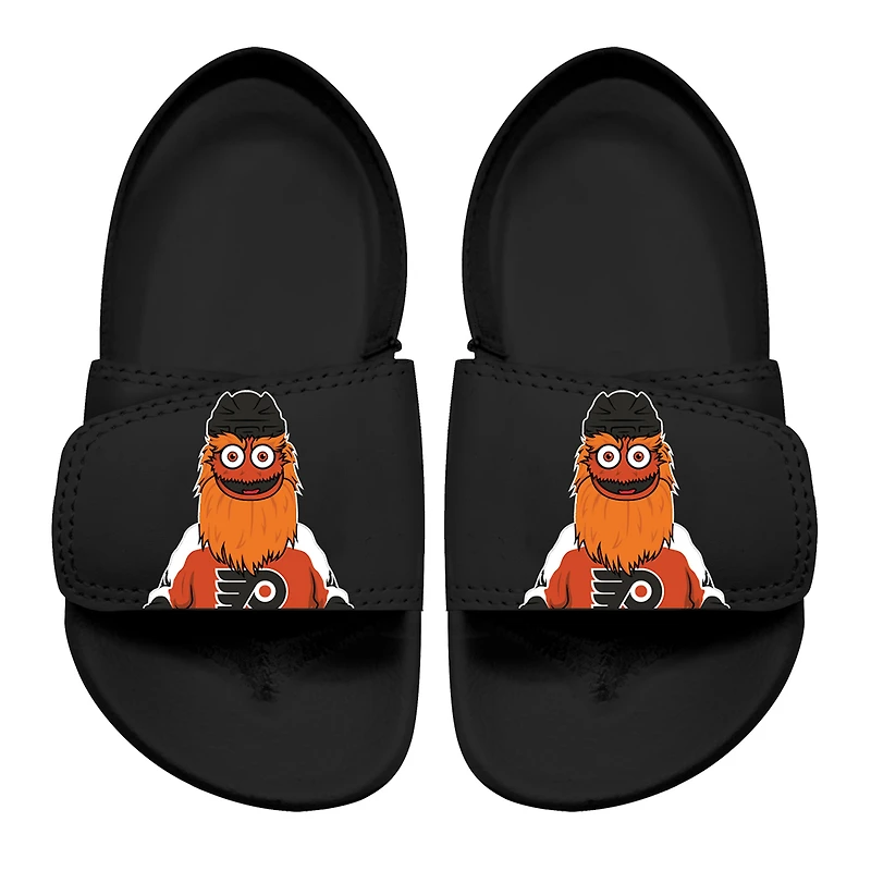 Sandales à enfiler noires pour tout-petits ISlide, mascotte des Flyers de Philadelphie