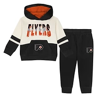 Ensemble sweat à capuche et pantalon en polaire noir pour tout-petits Outerstuff avec slogans acclamations des Flyers de Philadelphie