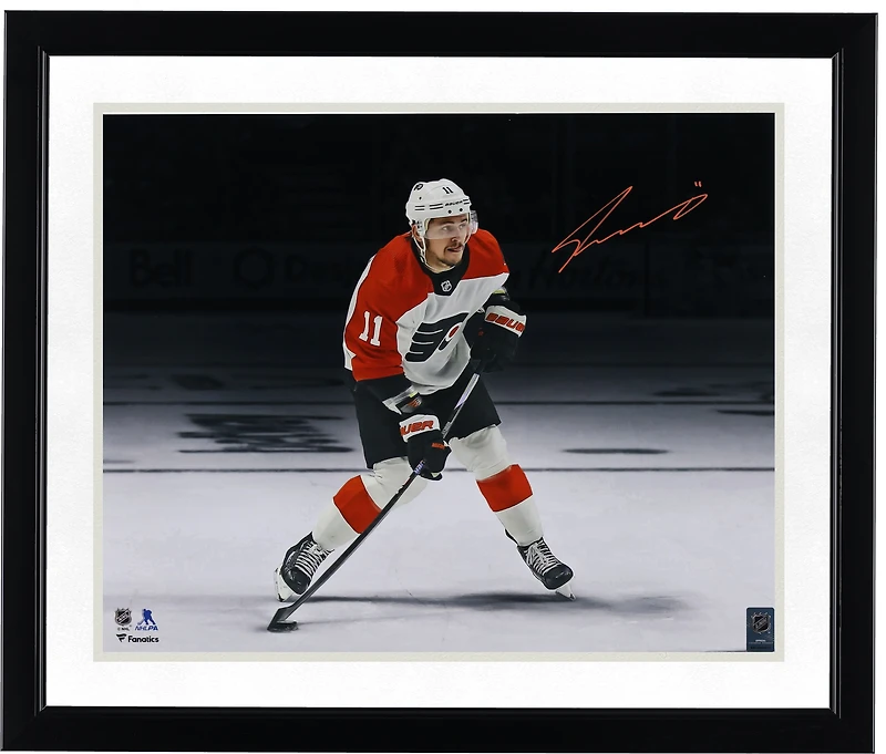 Travis Konecny Philadelphia Flyers Autographed 16" x 20" White Shooting Spotlight Photograph
