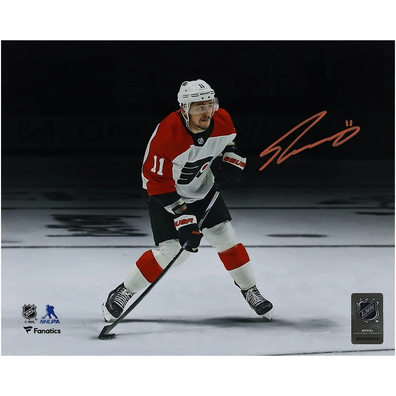 Travis Konecny Philadelphia Flyers Autographed 8" x 10" White Shooting Spotlight Photograph