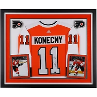 V106832 Flyers Travis Konecny ​​Philadelphia Flyers Deluxe Encadré Autographié Orange Adidas Authentique Jersey 11 Travis Konecny ​​AUT FR HK JERSEY 45603 AUTJERHOC FRJRHK0038 #1