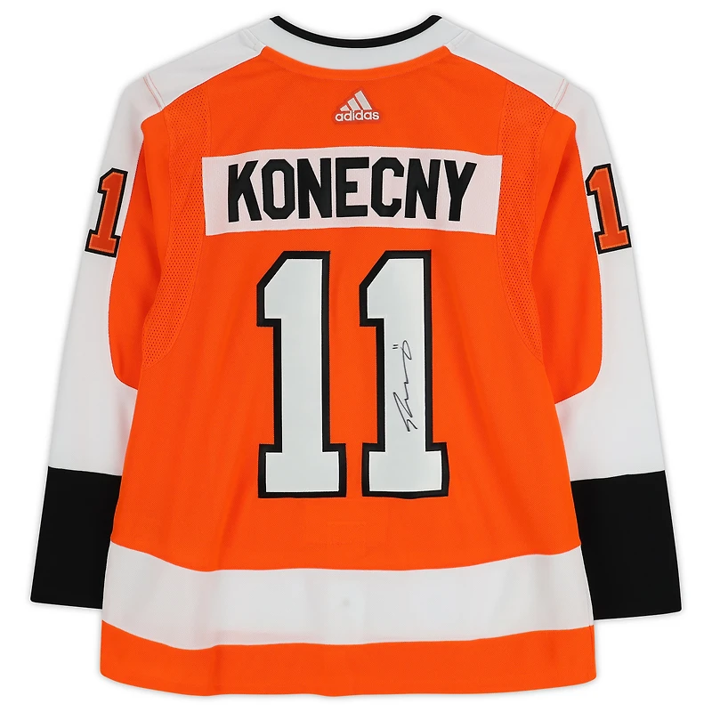 Travis Konecny ​​Philadelphia Flyers Autographié Orange Adidas Authentique Maillot