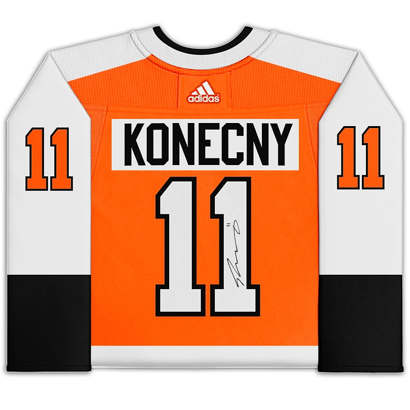 Travis Konecny ​​Philadelphia Flyers Autographié Orange Adidas Authentique Maillot