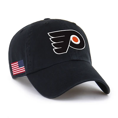 Unisex '47  Black Philadelphia Flyers Heritage Flag Clean Up Adjustable Hat